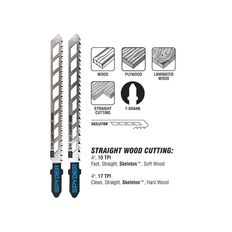 Spyder 300101 Skeleton 4-in 10 TPI T-shank Chrome/Vanadium Blade 2Pc