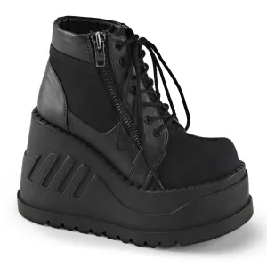 STOMP-10 Black Canvas-Vegan Leather