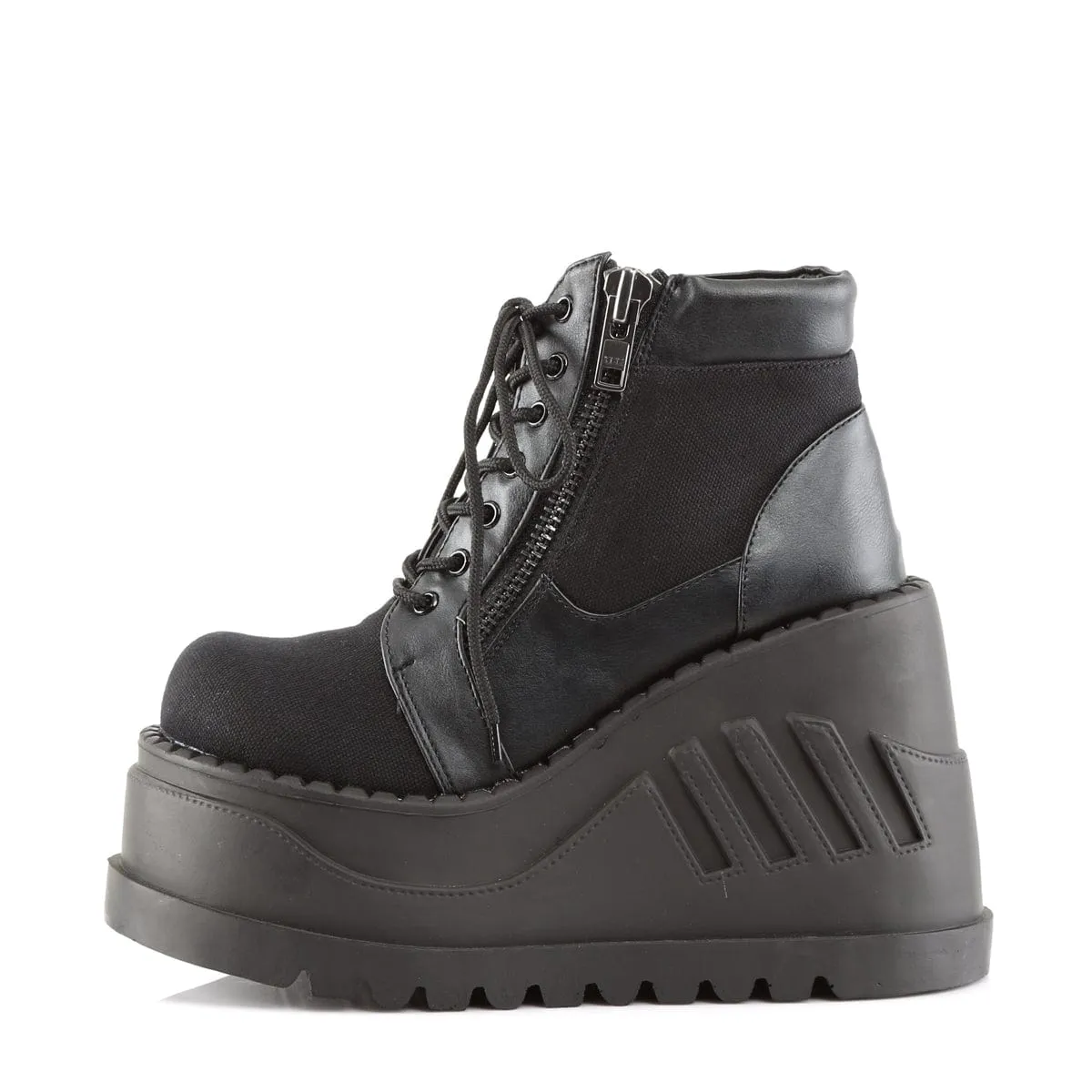 STOMP-10 Black Canvas-Vegan Leather