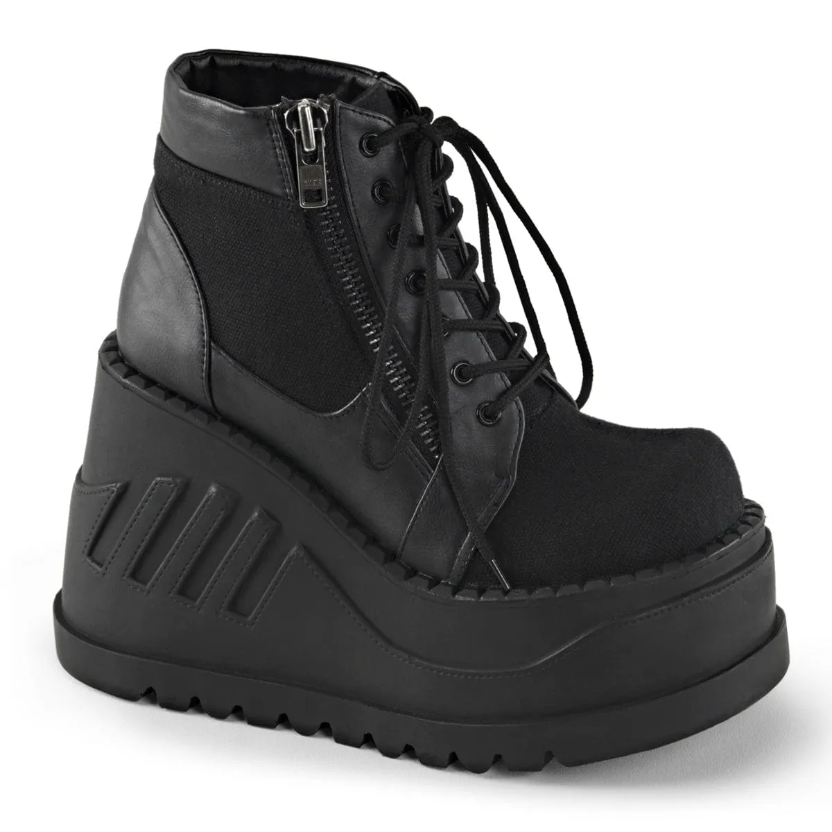 STOMP-10 Black Canvas-Vegan Leather