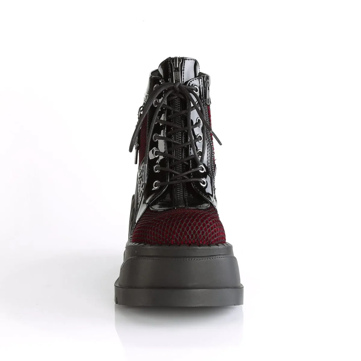 STOMP-18 Black Patent -Burgundy Velvet