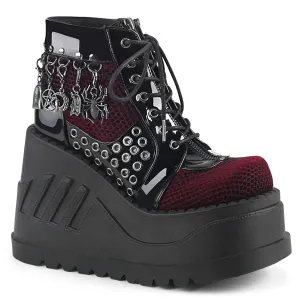 STOMP-18 Black Patent -Burgundy Velvet