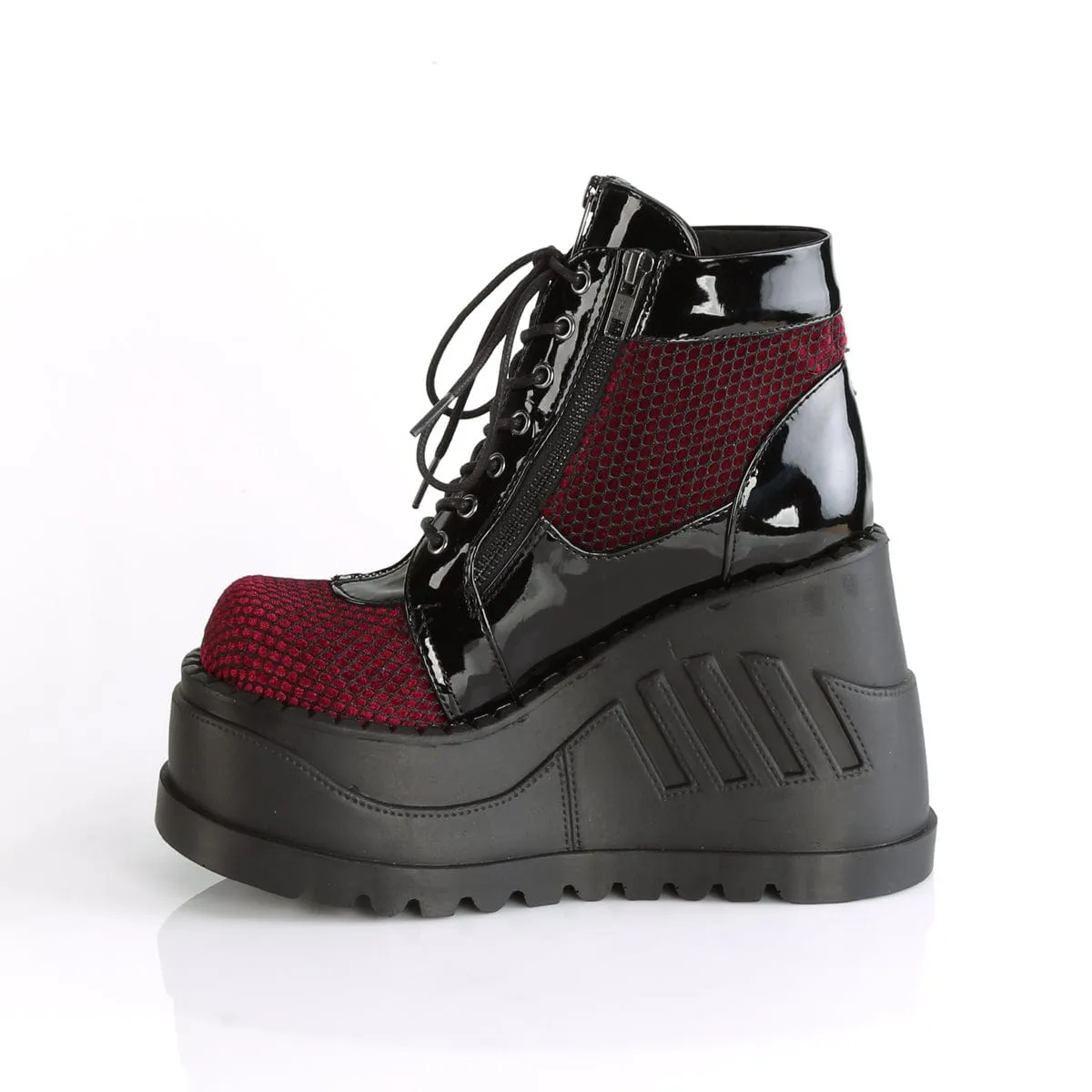 STOMP-18 Black Patent -Burgundy Velvet