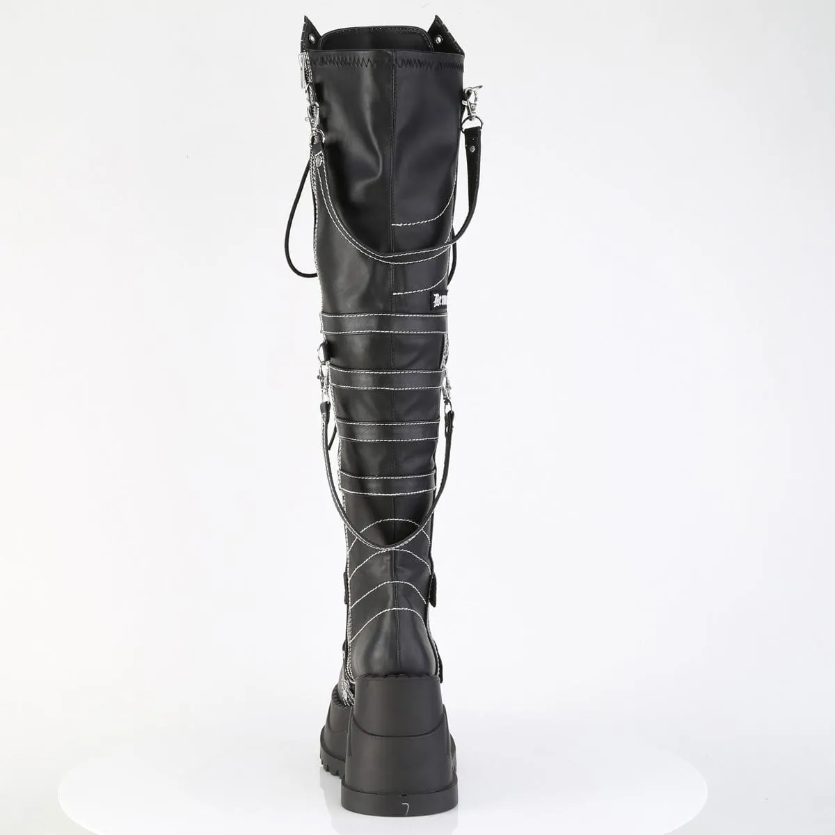STOMP-310 Black Vegan Leather Over-the-Knee Boots