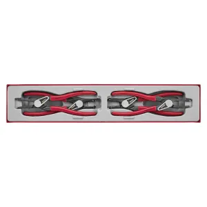 Teng Tools 4 Piece 9 Inch Pro Snap Ring Circlip Inner / Outer / Straight / Bent Plier Set - TTX474-9E
