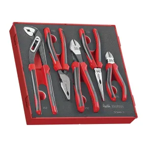 Teng Tools 5 Piece EVA Foam Plier Set (Side Cutters, Linesman, Long Nose, Water Pump) - TED441-T