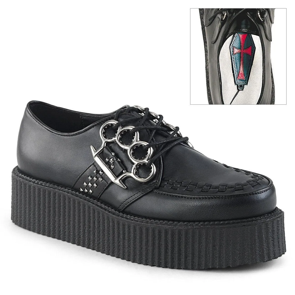 V-CREEPER-516 Black Vegan Leather