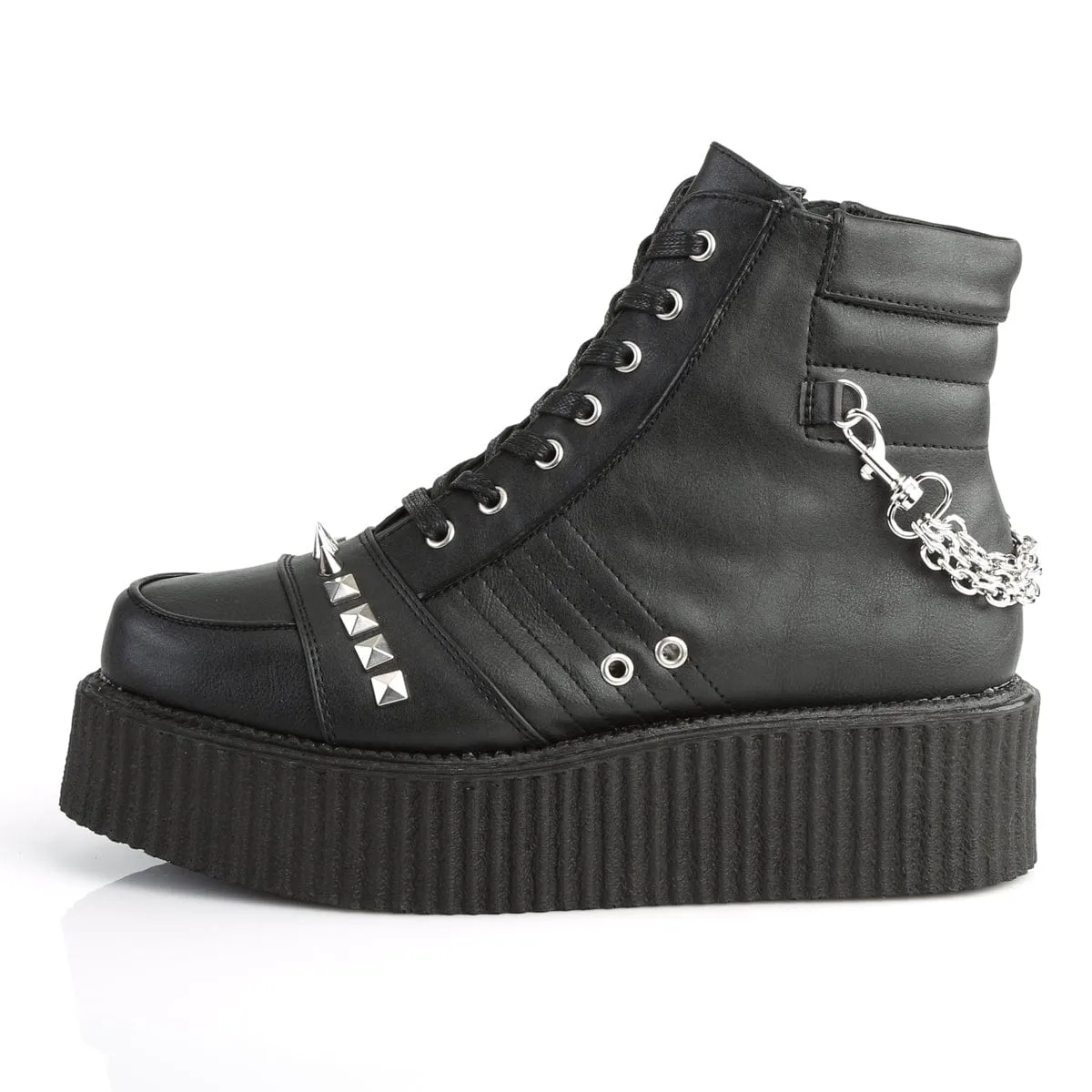 V-CREEPER-565 Black Vegan Leather