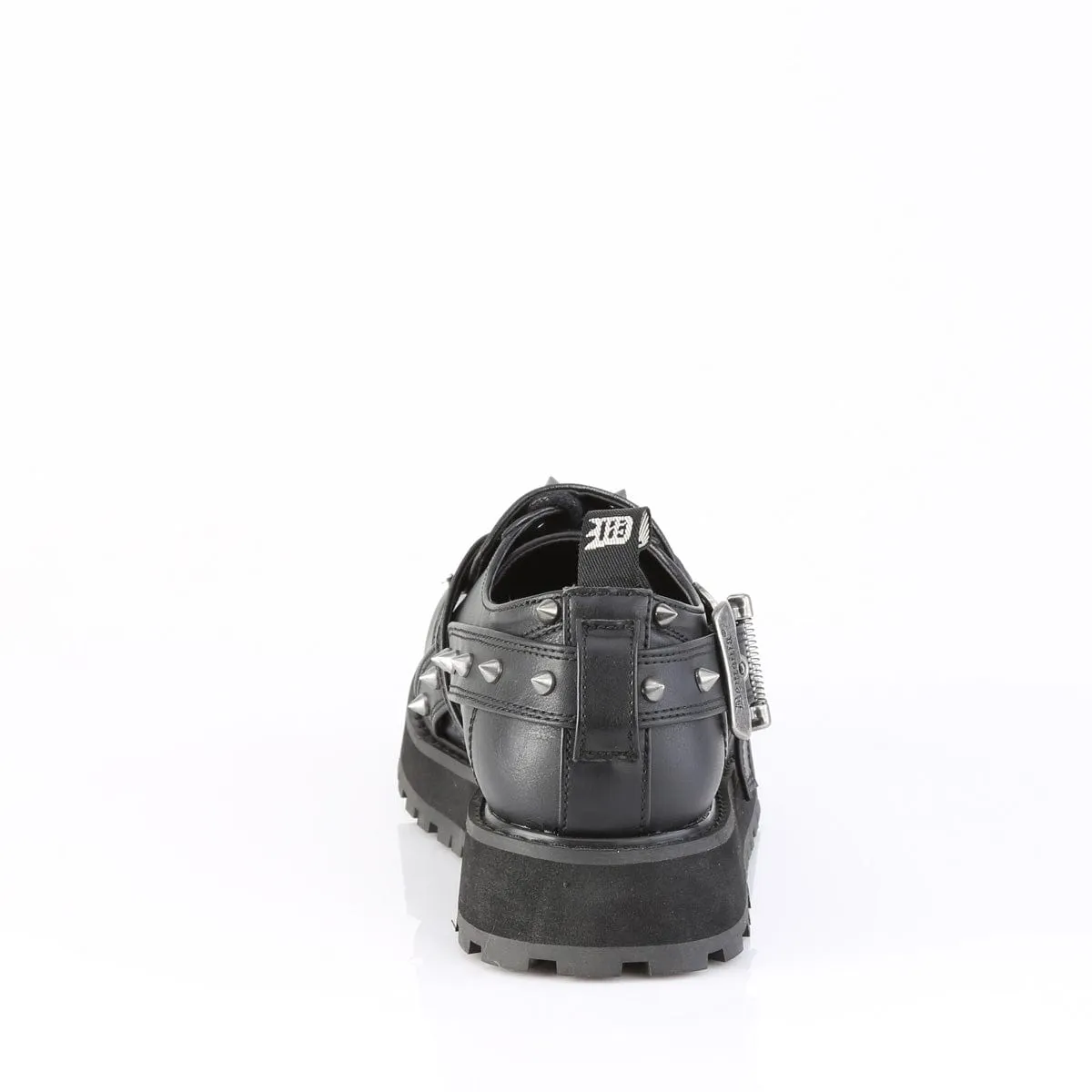 VALOR-38 Black Vegan Leather Unisex Platform Shoes