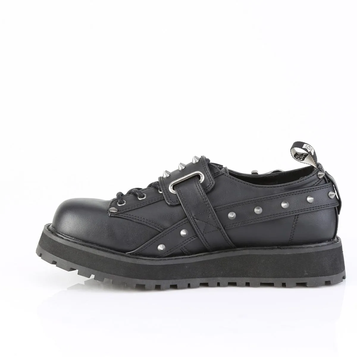 VALOR-38 Black Vegan Leather Unisex Platform Shoes