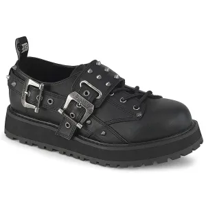 VALOR-38 Black Vegan Leather Unisex Platform Shoes