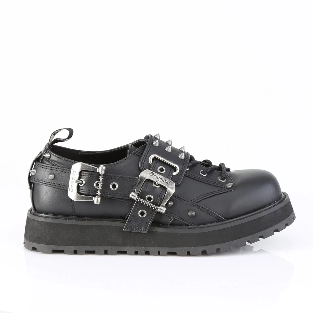 VALOR-38 Black Vegan Leather Unisex Platform Shoes