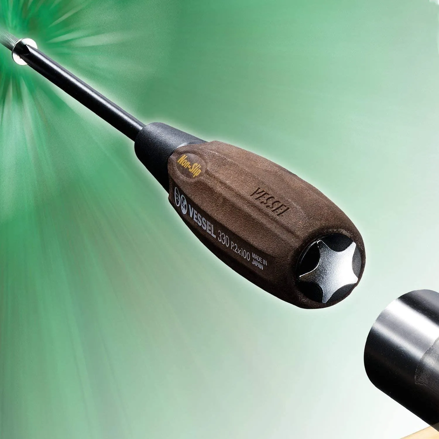 Vessel Tools 3308EVA WOOD-COMPO Non-Slip Tang-Thru Screwdriver Set