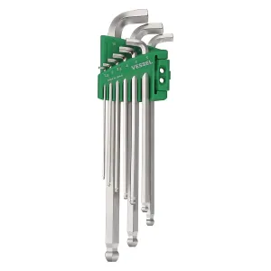 Vessel Tools 8209BPU Ball Point Hex L-Key Wrench Stubby 9 Piece Set