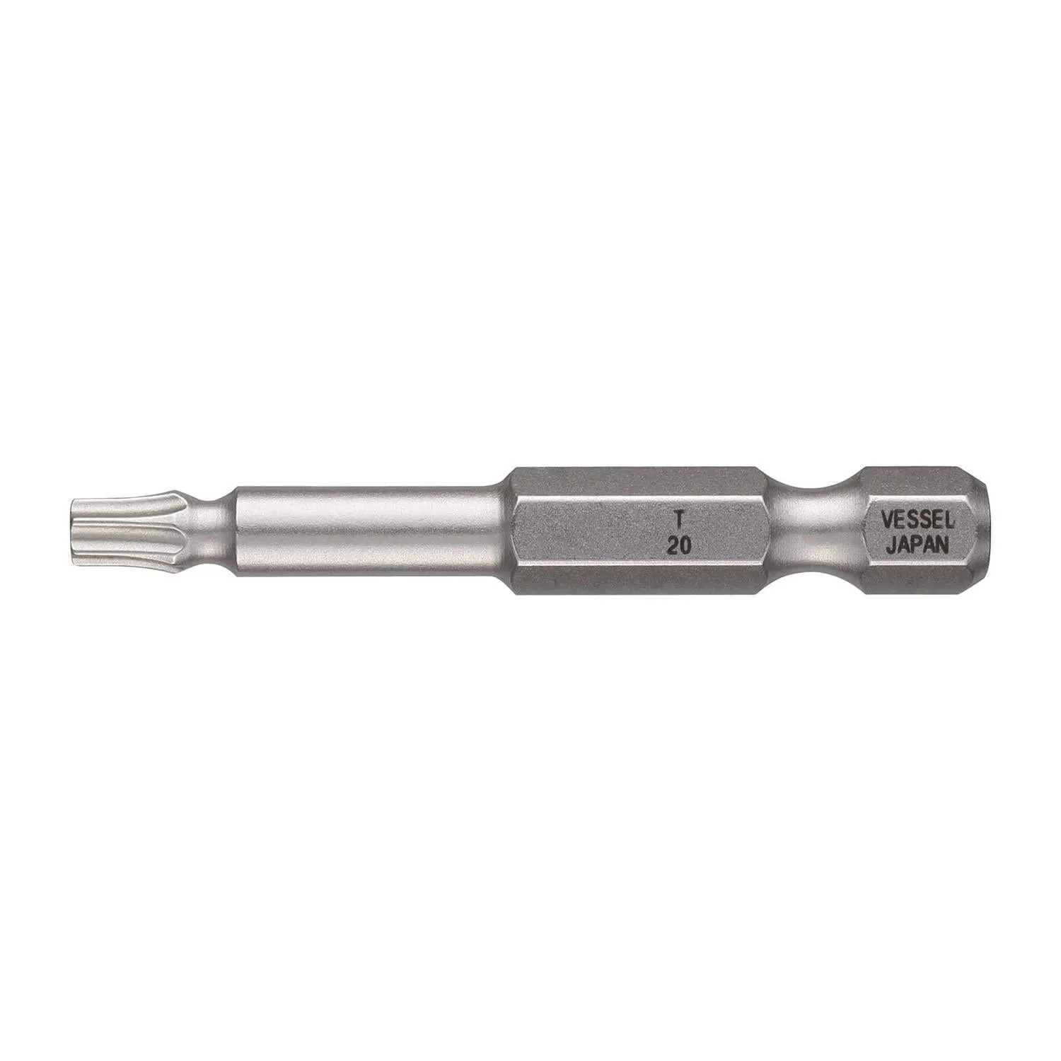 Vessel Tools MGETX2050P10T Neck Torsion Power Bits, TX 20 x 50 mm, Mag Enhancer, 10 Pc.