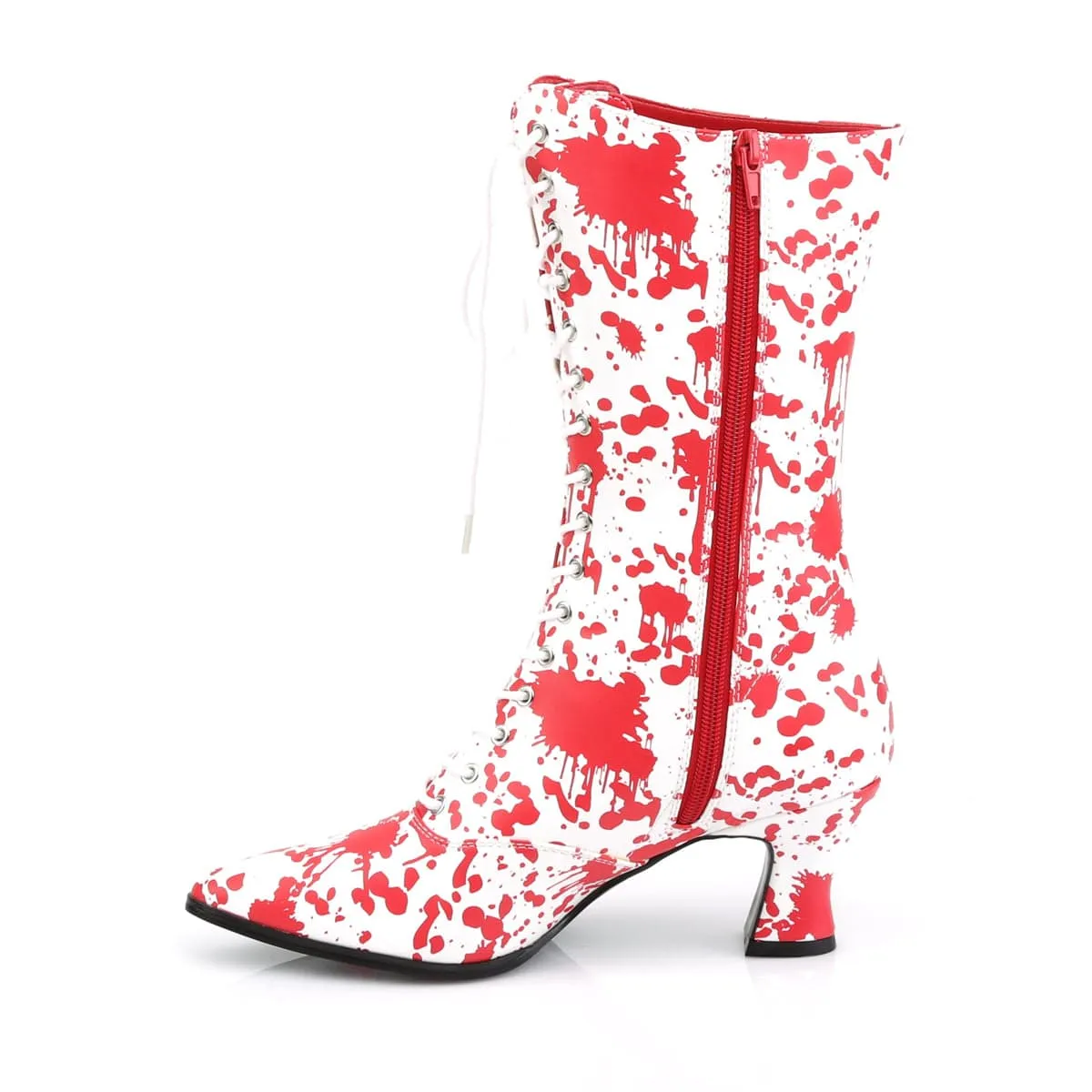 VICTORIAN-120BL White-Red Patent