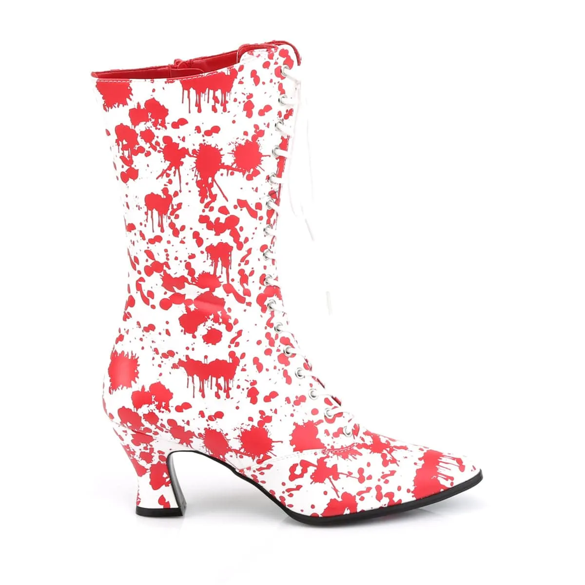 VICTORIAN-120BL White-Red Patent