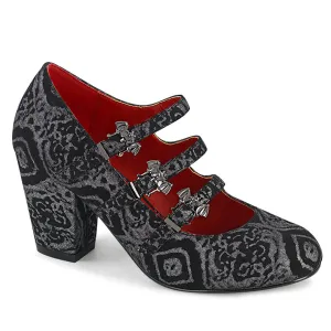 VIVIKA-38 Black-Silver Faux Nubuck Leather