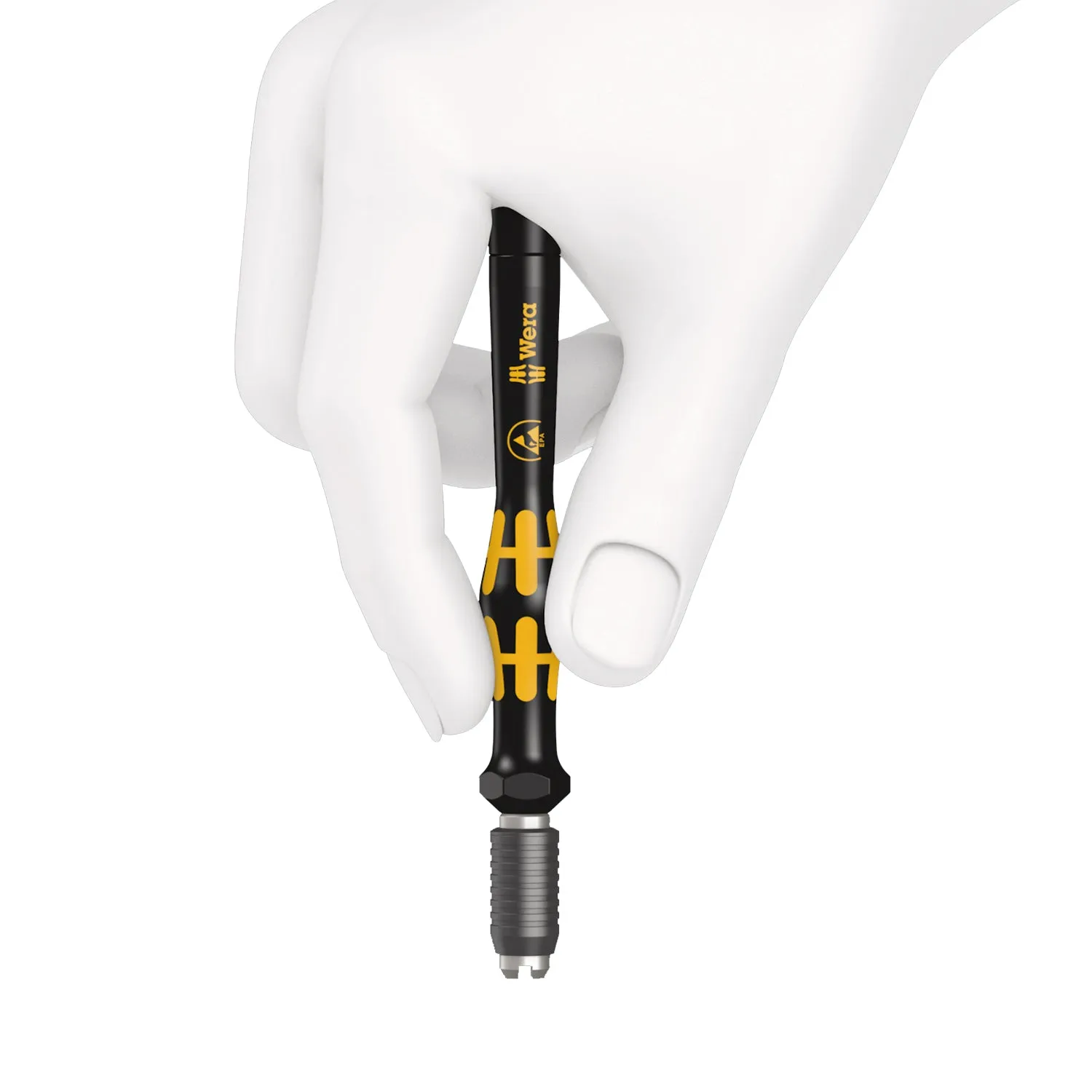 Wera 1460 ESD Kraftform Micro pre-set adjustable torque screwdrivers (0.02-0.11 Nm) with quick-release chuck, 1461 ESD x 0.050 Nm