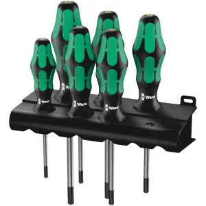 Wera 367/6 TORX HF Kraftform Plus Screwdriver set with holding function and rack, 6 pieces