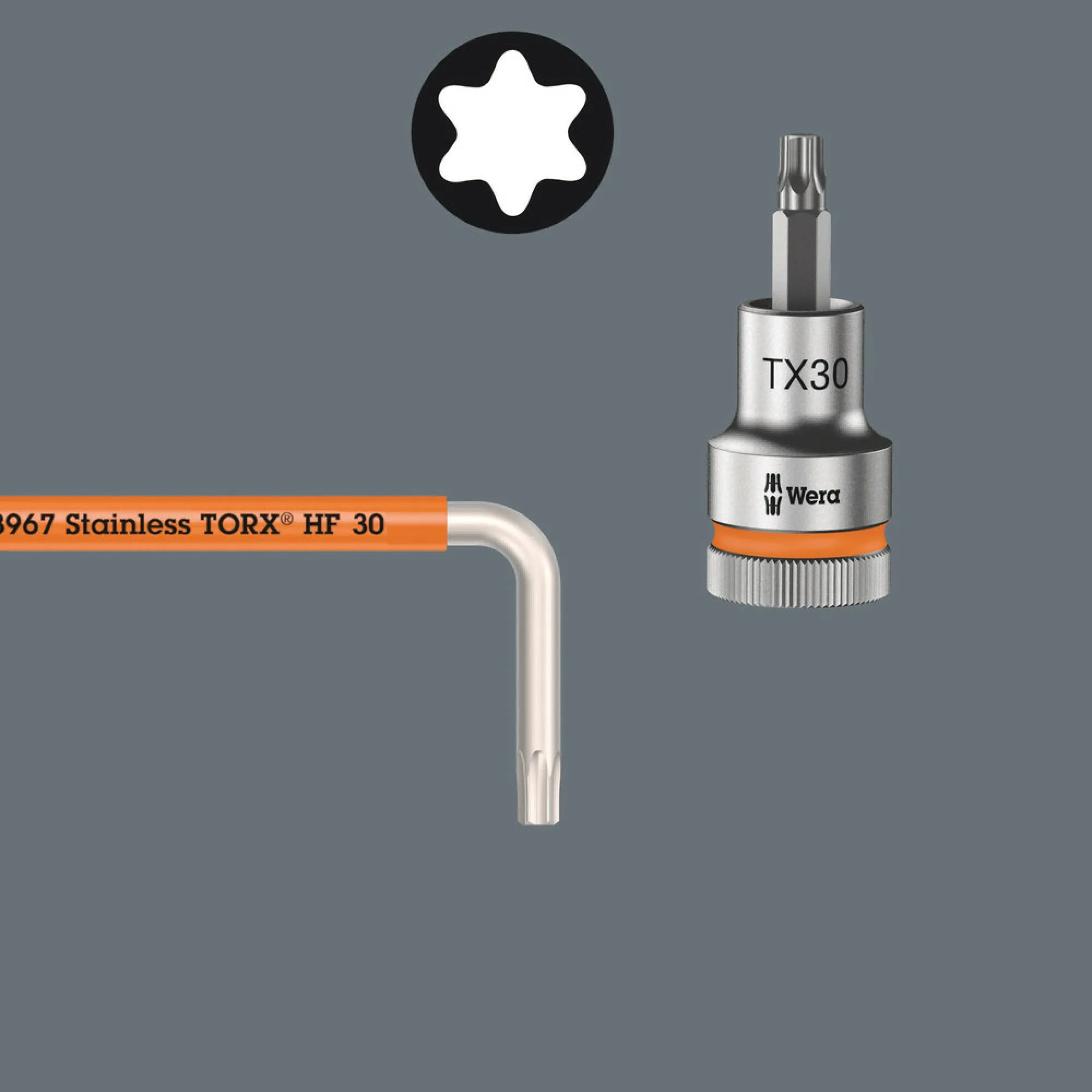 Wera 3967 SXL HF TORX L-key Multicolour with holding function, long, stainless, TX 8 x 90 mm