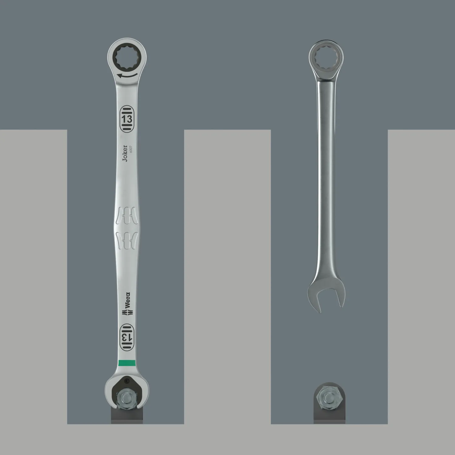Wera 6007 Joker SB Ring Ratchet Spanner, Long Design, 17 x 304.5 mm
