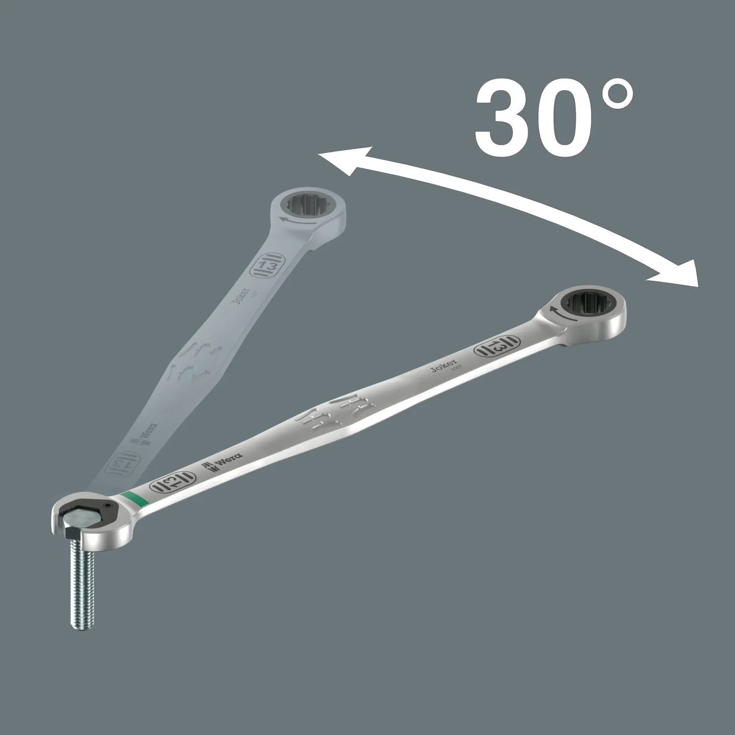 Wera 6007 Joker SB Ring Ratchet Spanner, Long Design, 19 x 334 mm