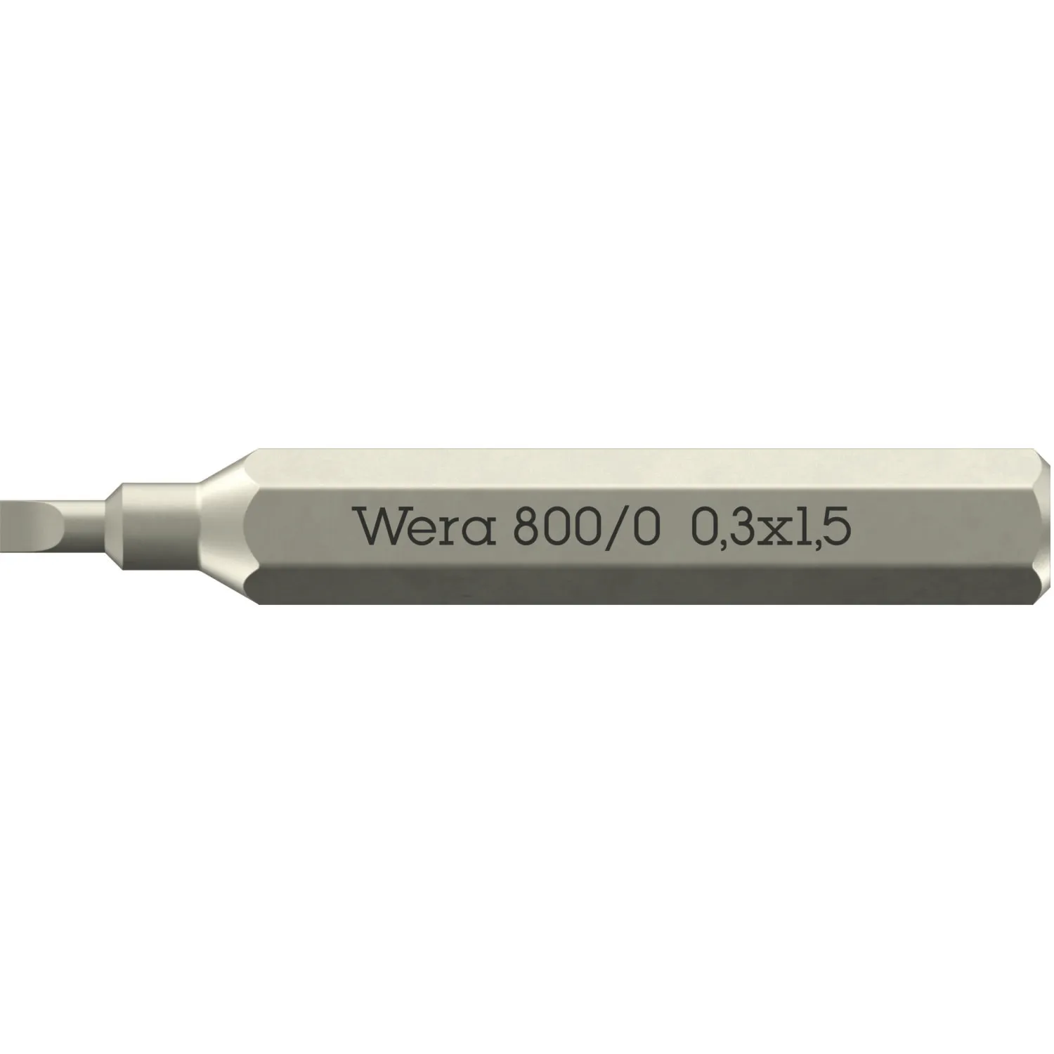 Wera 800/0 Micro Bit for Slotted Screws, 0.3 x 1.5 x 30 mm