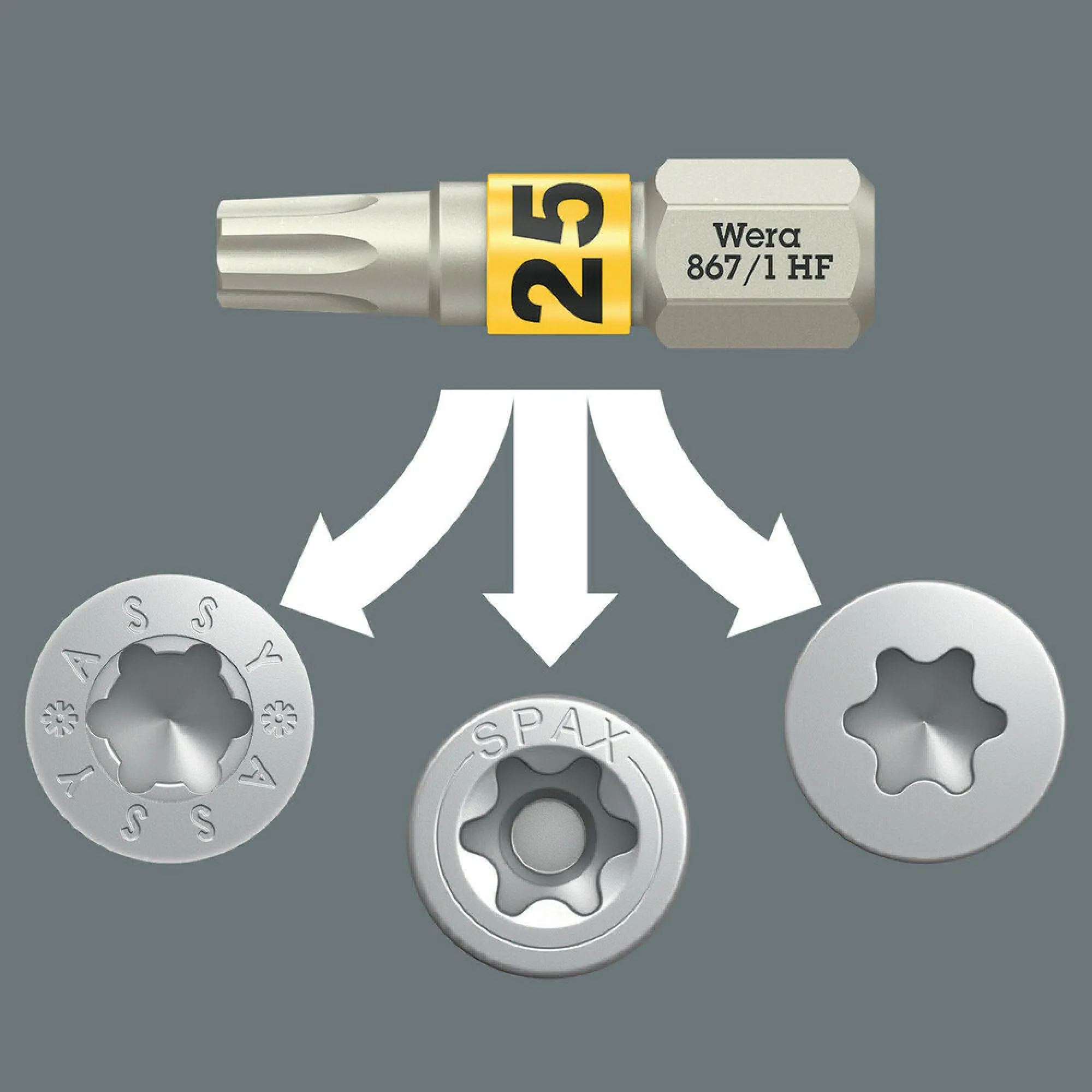 Wera 867/1 TORX HF Bits with holding function, TX 25 x 25 mm