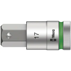 Wera 8740 C HF Zyklop bit socket with 1/2" drive with holding function, 14 x 60 mm
