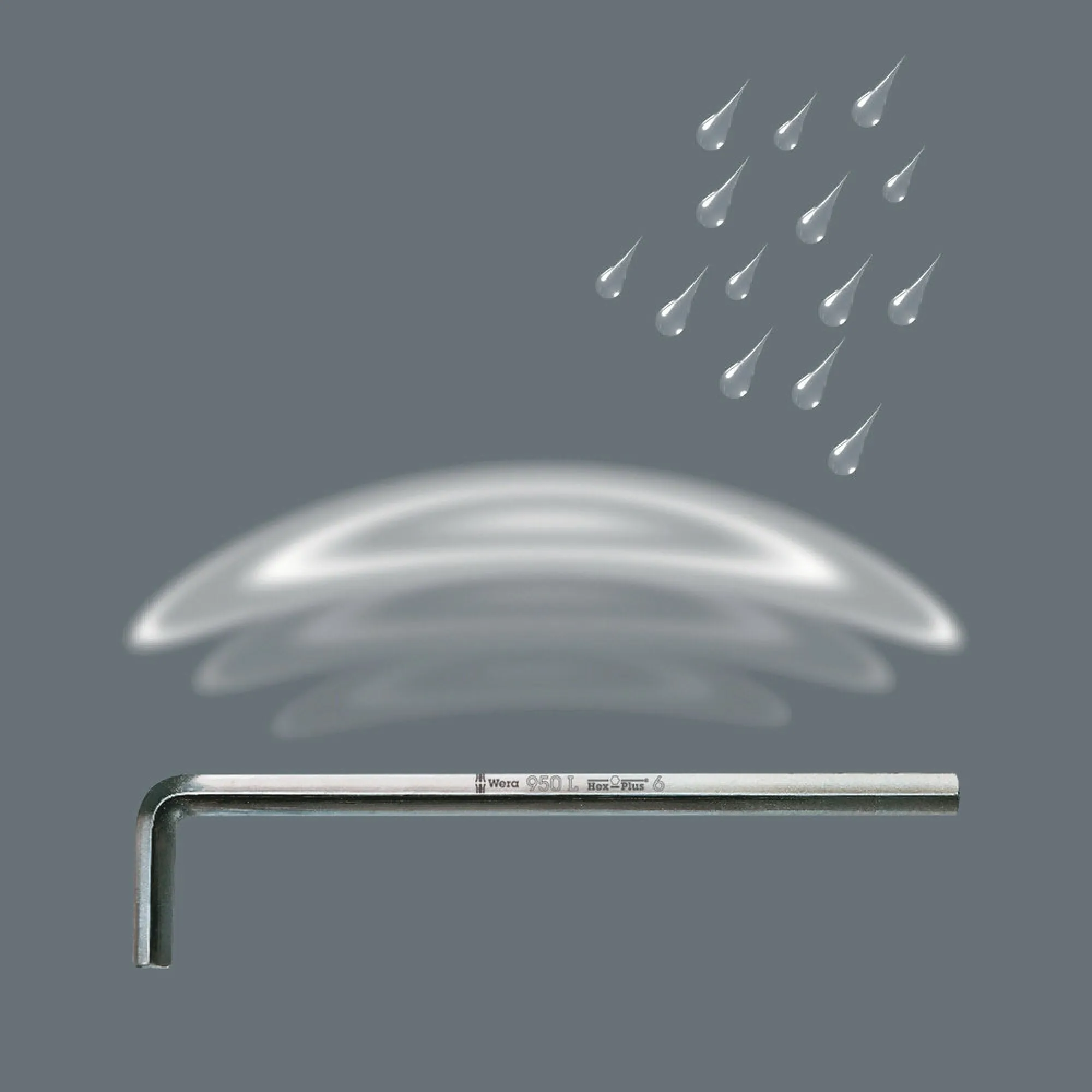 Wera 950 L-key, metric, chrome-plated, 12 x 250 mm