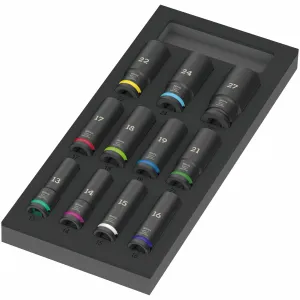 Wera 9725 Foam Insert Zyklop C, 1/2", Impaktor Deep Socket Set 1, 11 Pc.