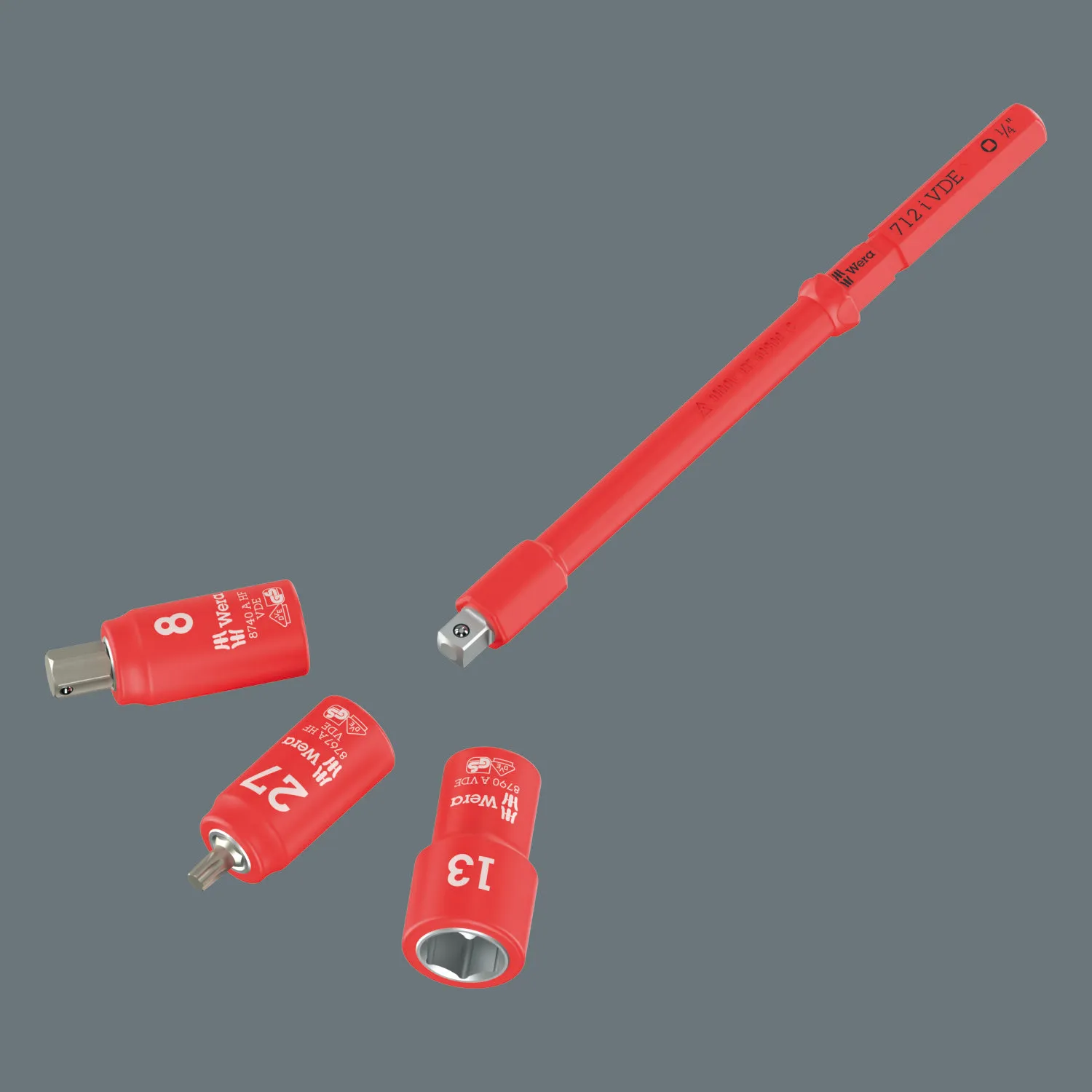 Wera Kraftform Kompakt A VDE 712 i SB Adapter Blade, Insulated, for 1/4" Sockets, 1/4" x 154 mm