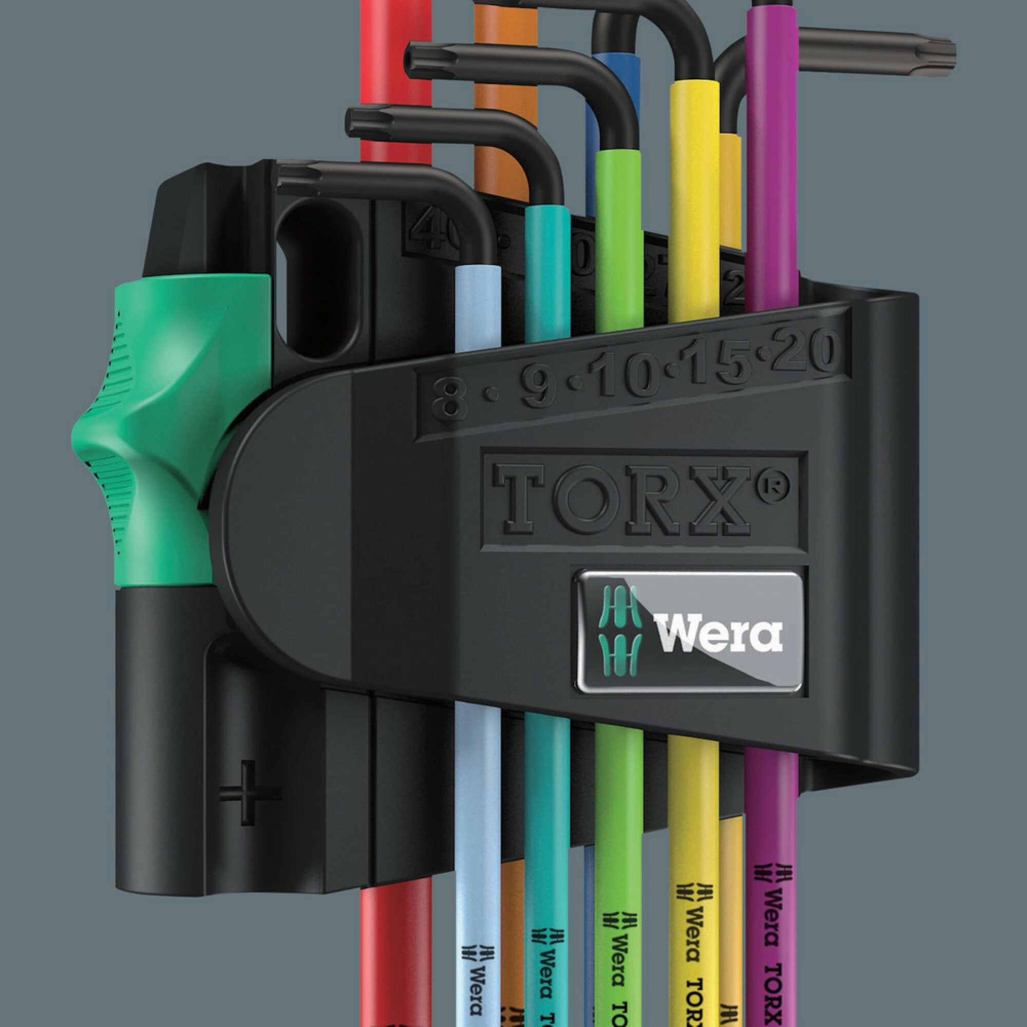 Wera 967/9 TX BO Multicolour 1 L-key set for tamper-proof TORX screws, BlackLaser, 9 pieces