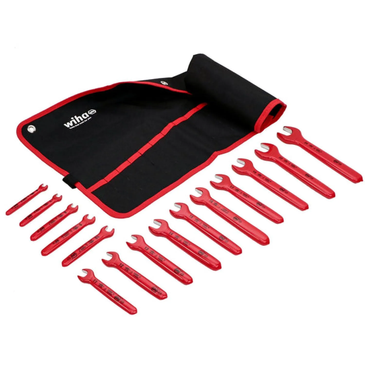 Wiha Tools 20091 Insulated Open End Wrench Metric Pouch Set, 15 Piece