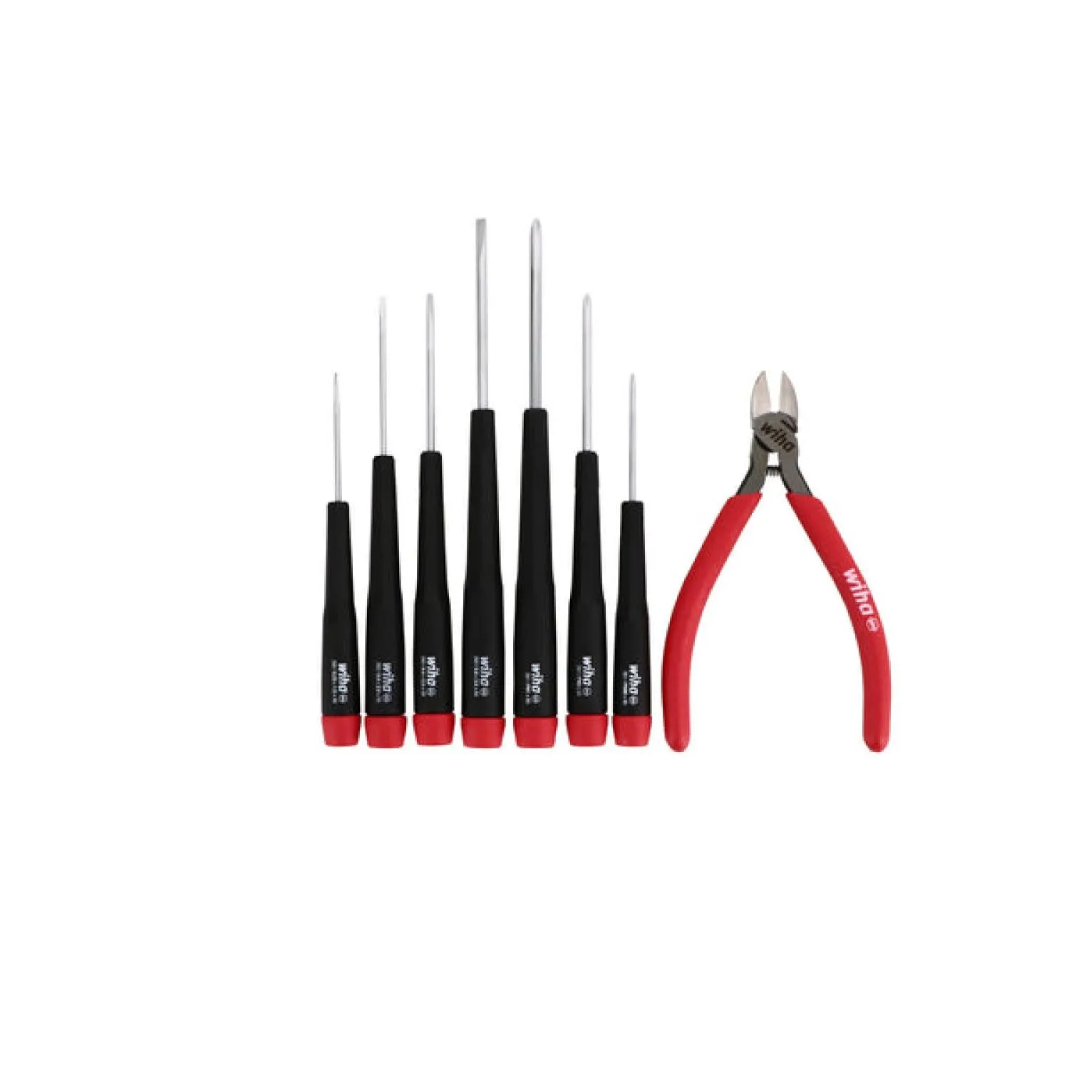 Wiha Tools 26161 8 Piece Precision Slotted and Phillips Screwdrivers and Diagnal Cutters Set