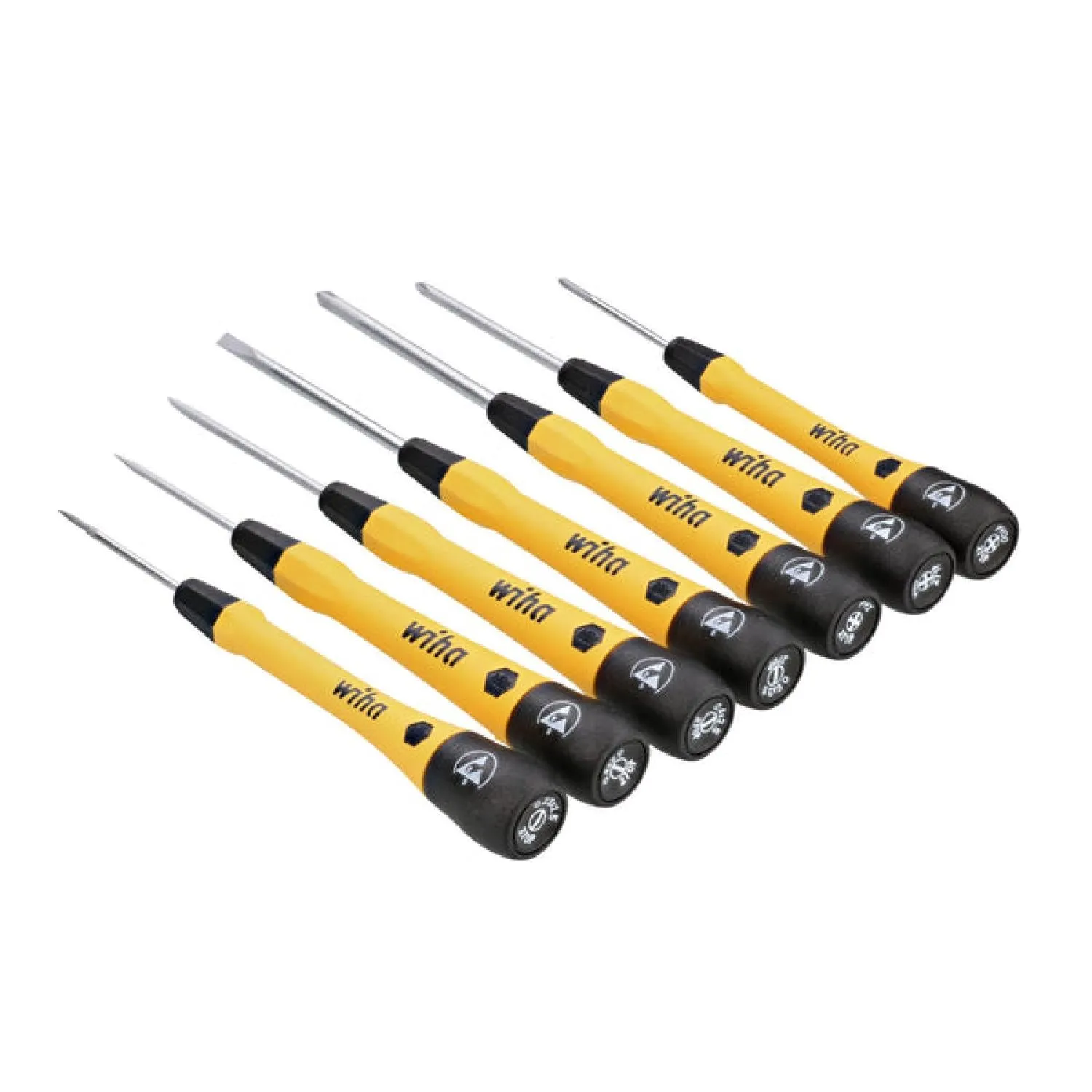 Wiha Tools 27392  7 Piece ESD Safe Picofinish Precision Slotted and Phillps Screwdriver Set
