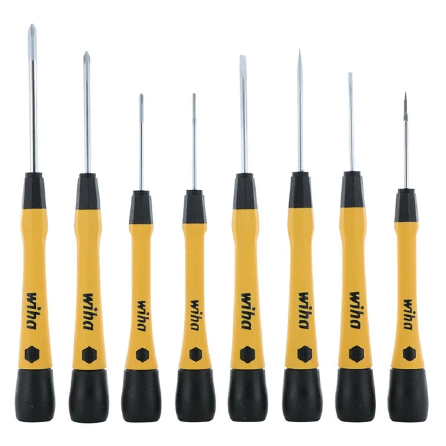 Wiha Tools 27396 8 Piece ESD Safe Picofinish Precision Screwdriver Set in Pouch