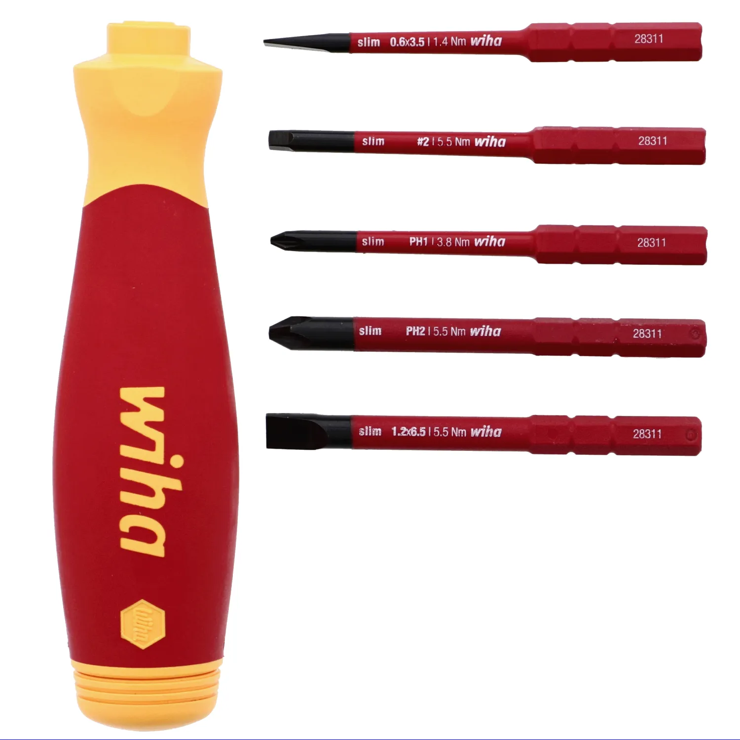 Wiha Tools 28345 6 Piece Insulated SlimLine PocketMax Multi-Driver