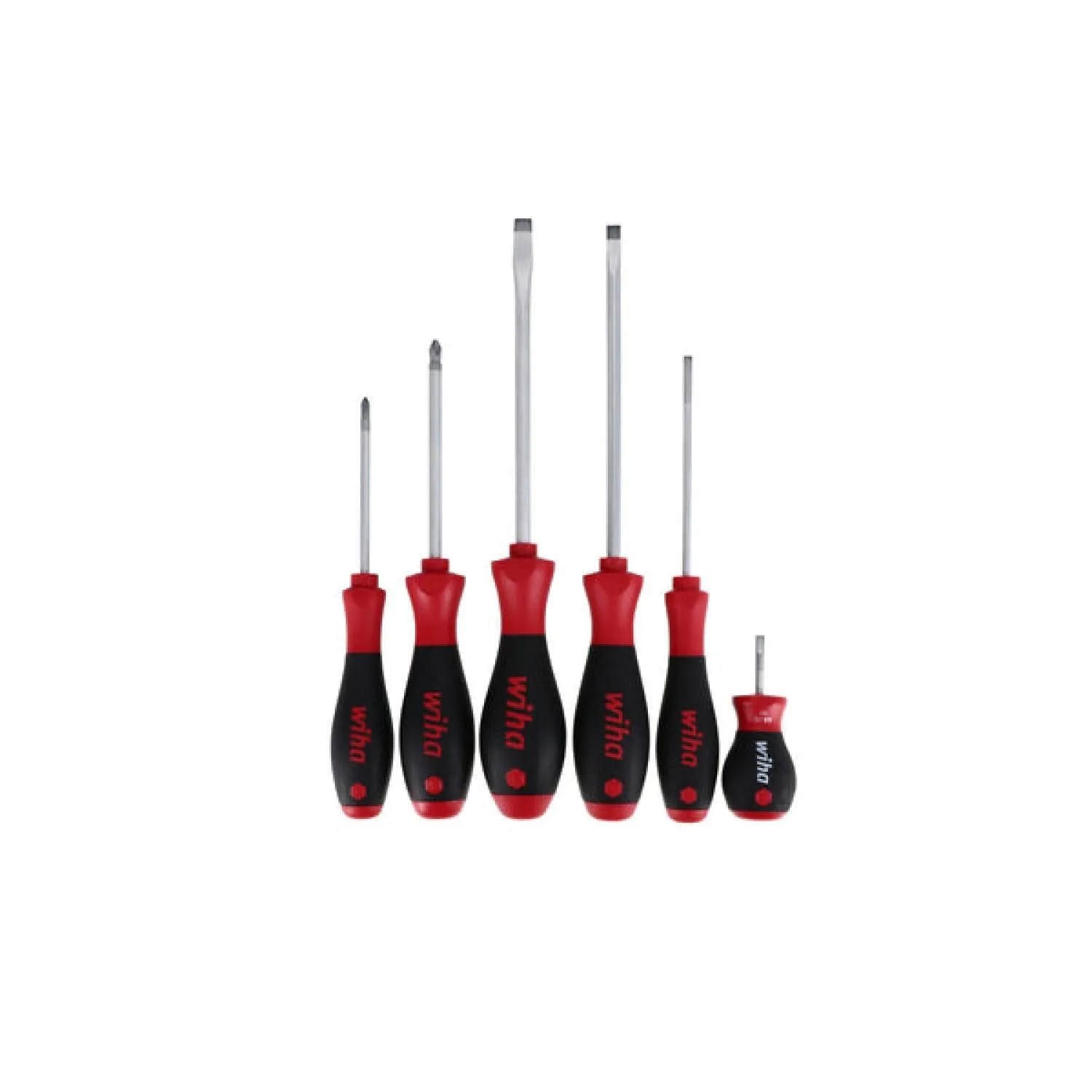 Wiha Tools 30294 SoftFinish Slotted and Phillips Screwdriver Set, 6 Piece