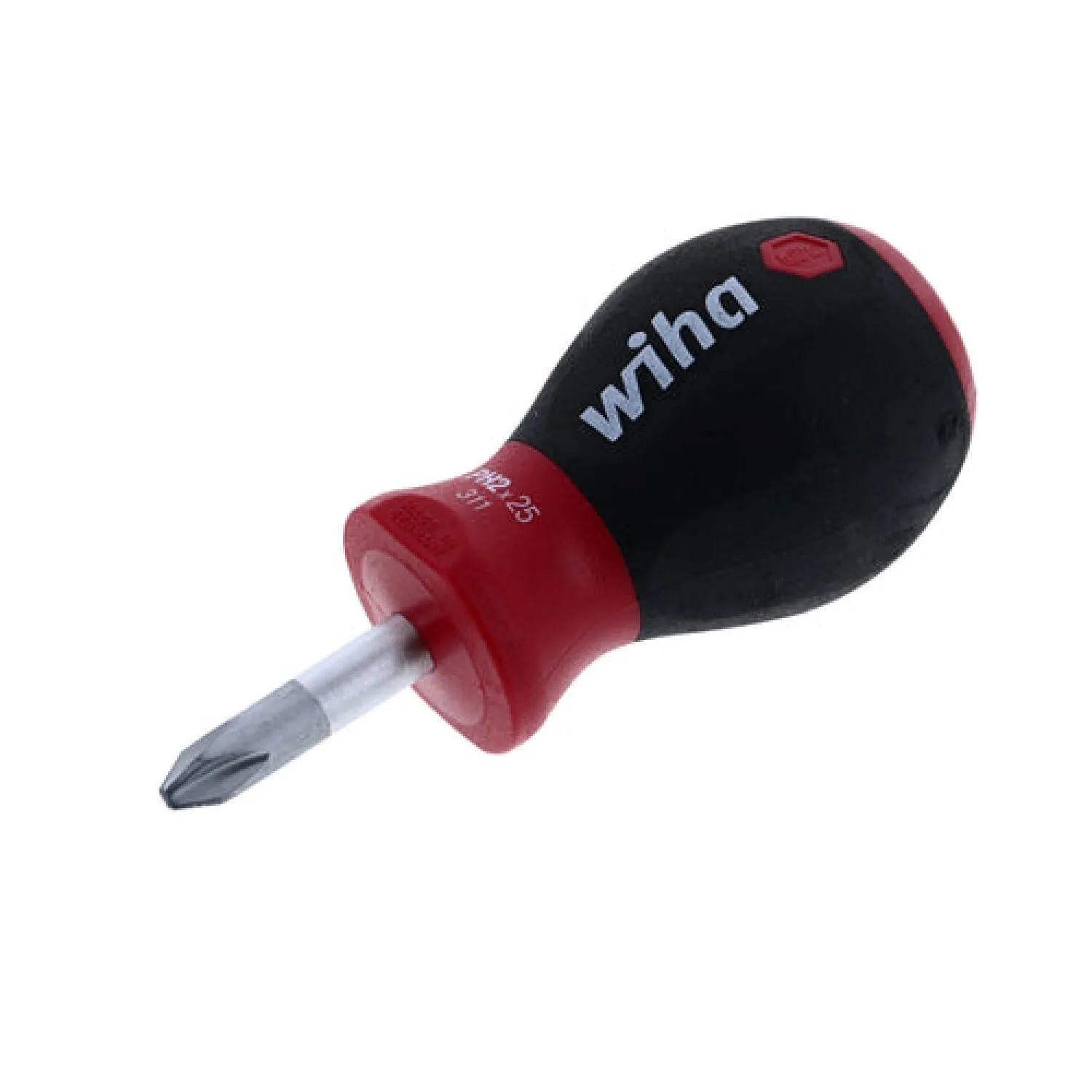 Wiha Tools 31140 SoftFinish Phillips Stubby Screwdriver #2 x 25mm