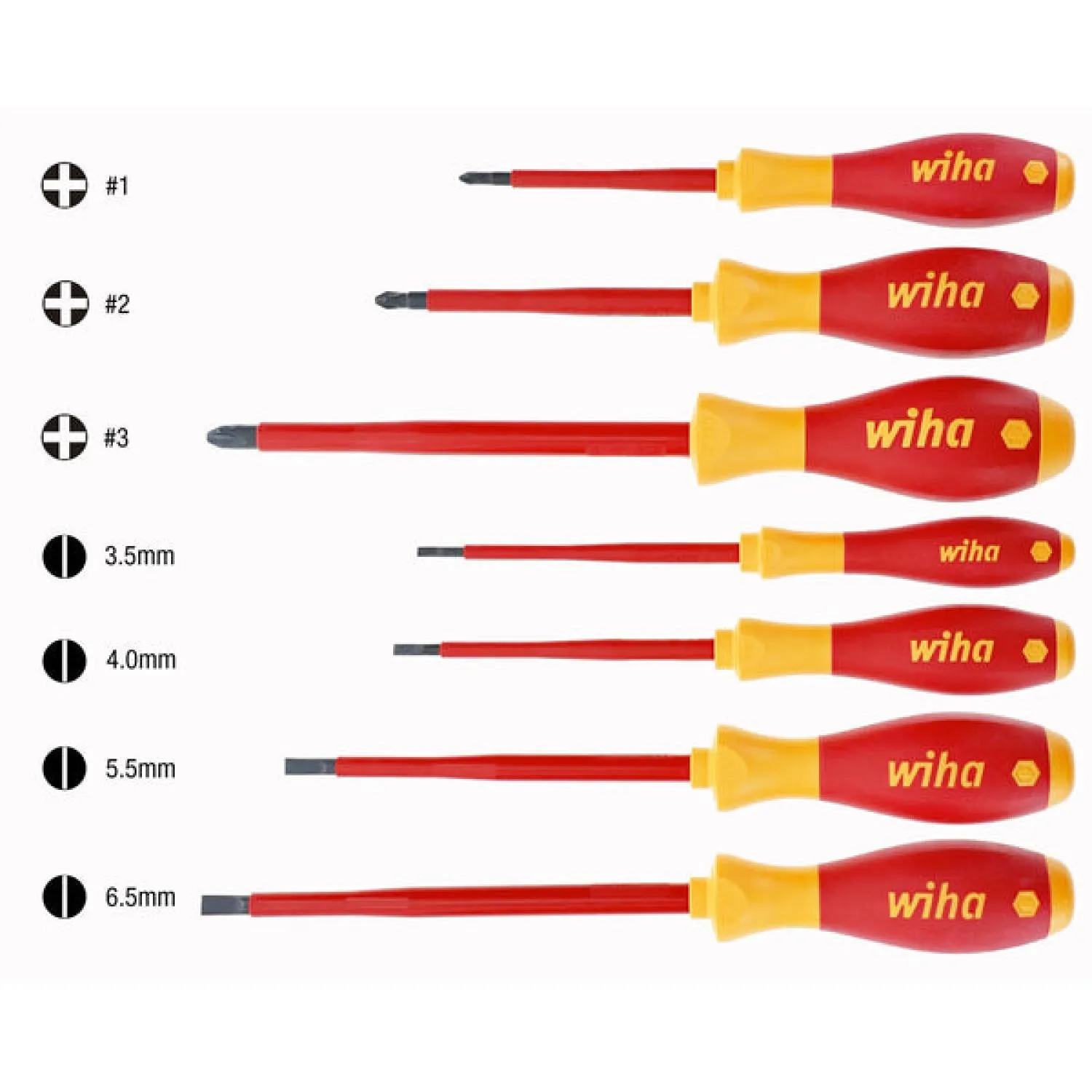 Wiha Tools 32099 7 Piece Insulated SoftFinish Screwdriver Set
