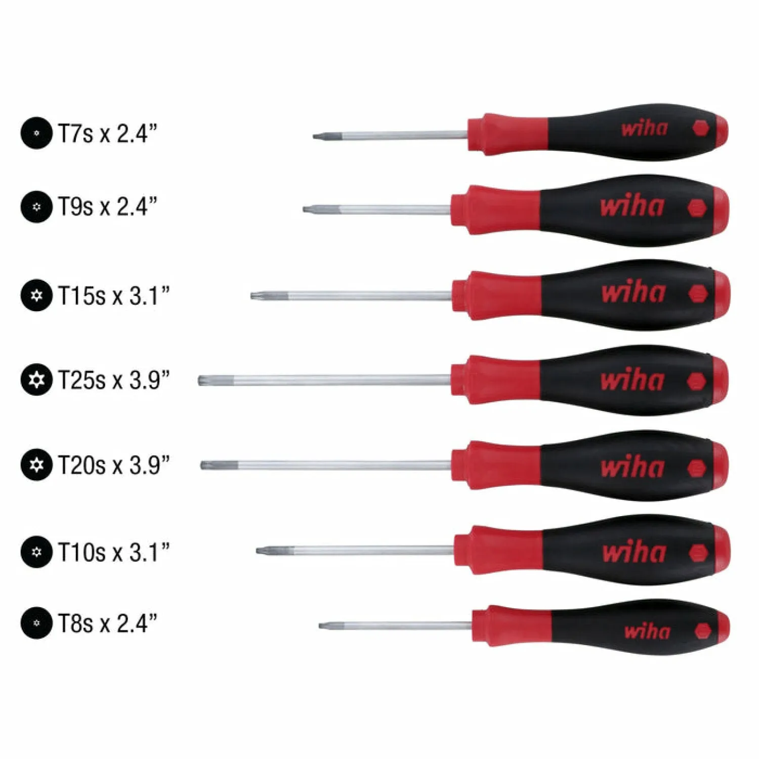 Wiha Tools 36298 7 Piece Security TORX SoftFinish Driver Set