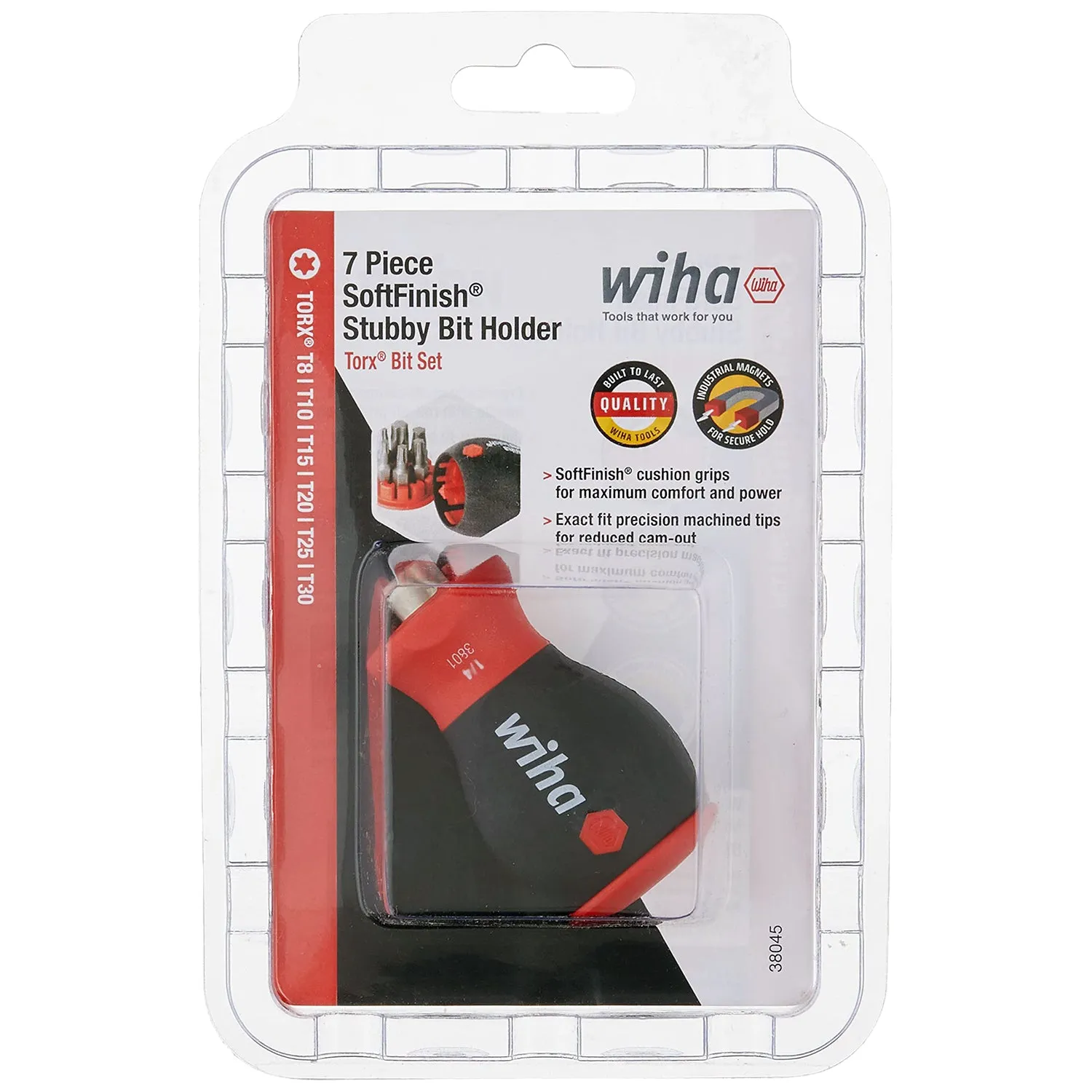 Wiha Tools 38045 6 Piece TORX Stubby Bit Holder