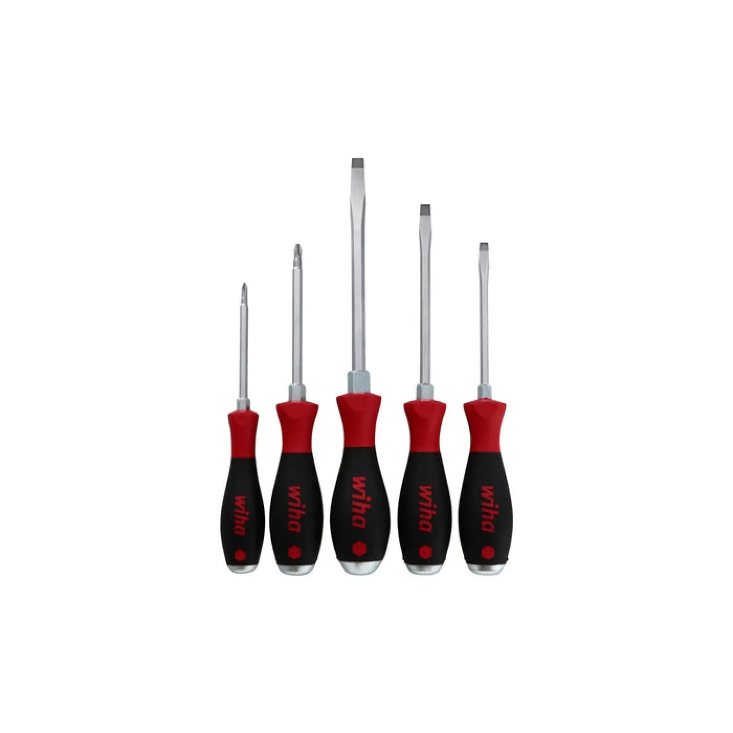 Wiha Tools 53090 SoftFinish Extra Heavy Duty Slotted/Phillips Screwdriver Set 5 Piece