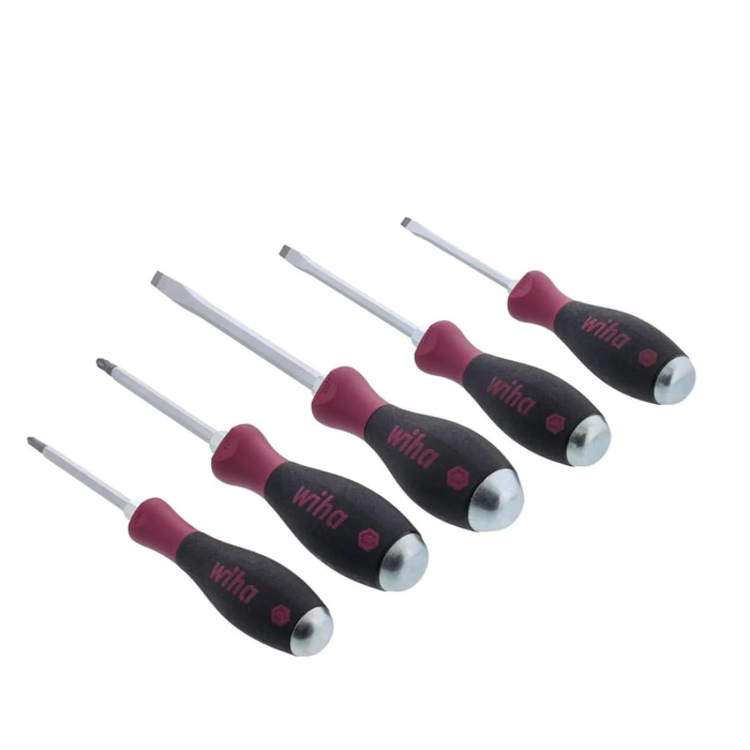 Wiha Tools 53390 MicroFinish Extra Heavy Duty Slotted/Phillips Screwdriver Set 5 Piece