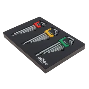 Wiha Tools 66979 ErgoStar L-Key Foam Tray Set, 35 Pc.