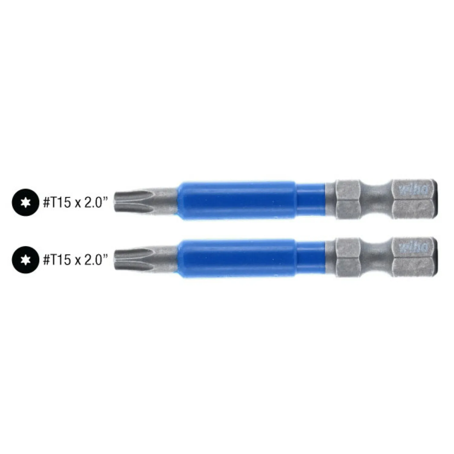 Wiha Tools 70218 TerminatorBlue Impact Bit TORX T15 - 2 Inch - 2 Pack