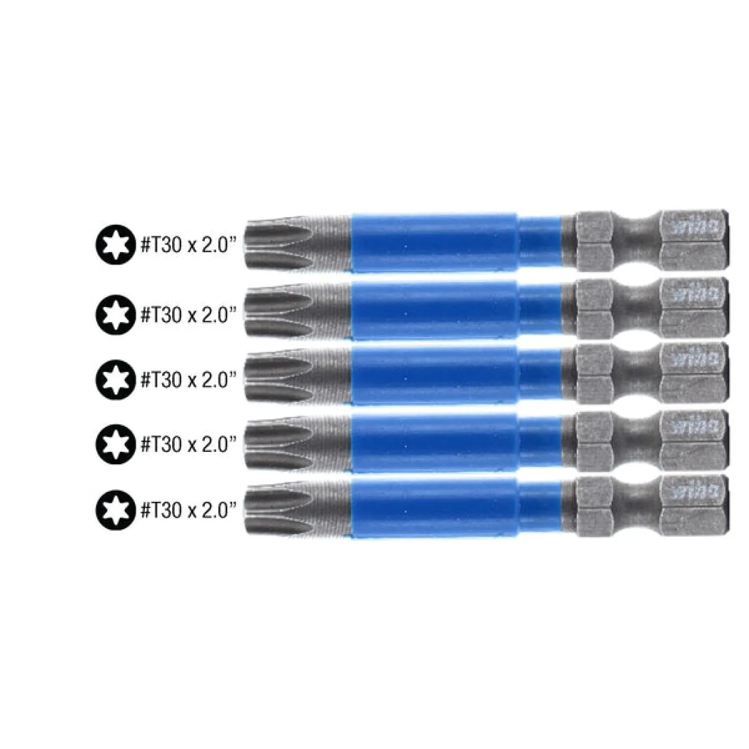 Wiha Tools 70279 TerminatorBlue Impact Bit Torx T30 - 2 Inch - 5 Pack