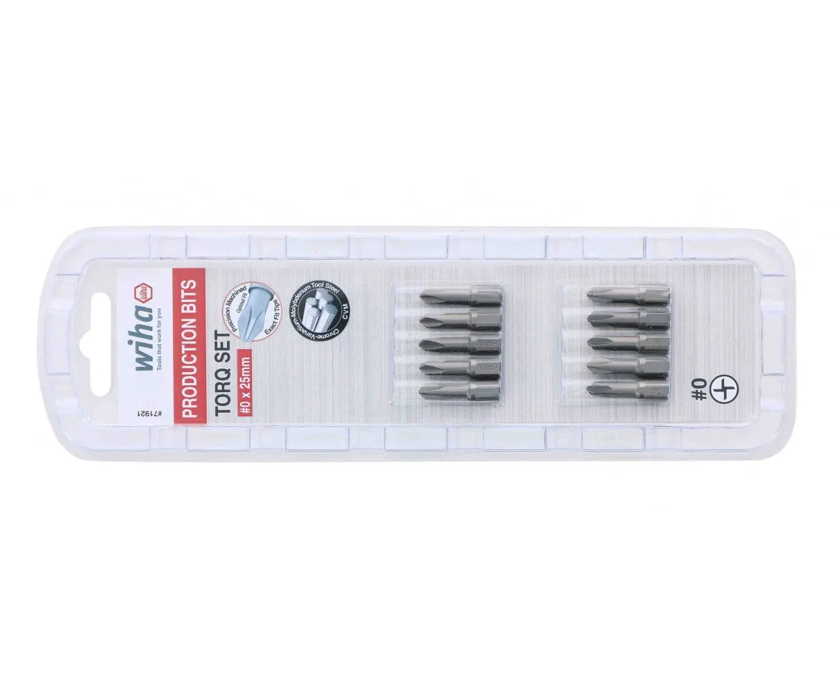 Wiha Tools 71921 Torq-Set Insert Bit, #0 x 25 mm, 10 Pk.
